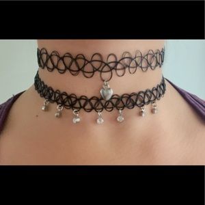 pack of two black tattoo chokers